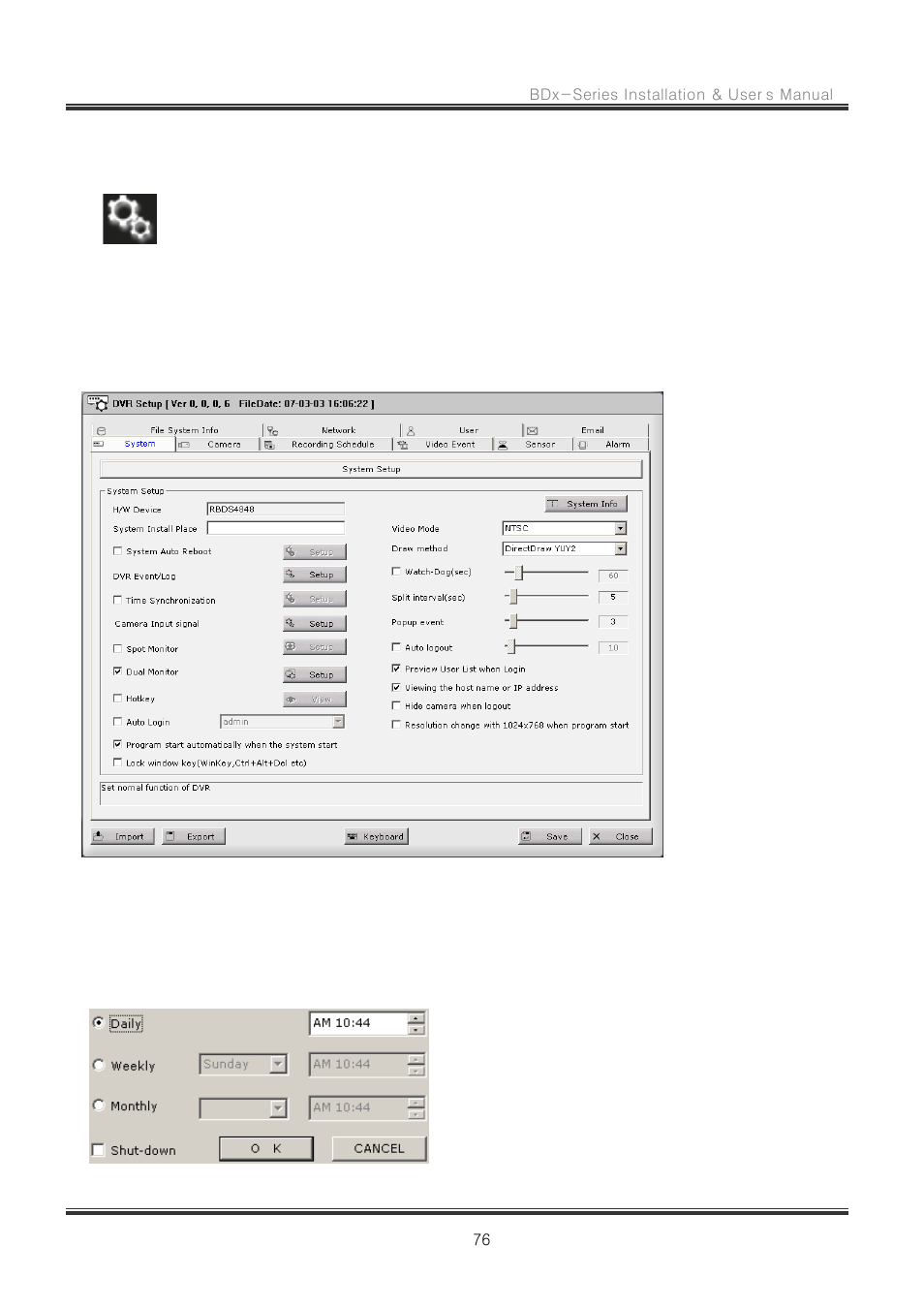 Setup mode, 1 system | CNB RBDS4848 User Manual | Page 76 / 99