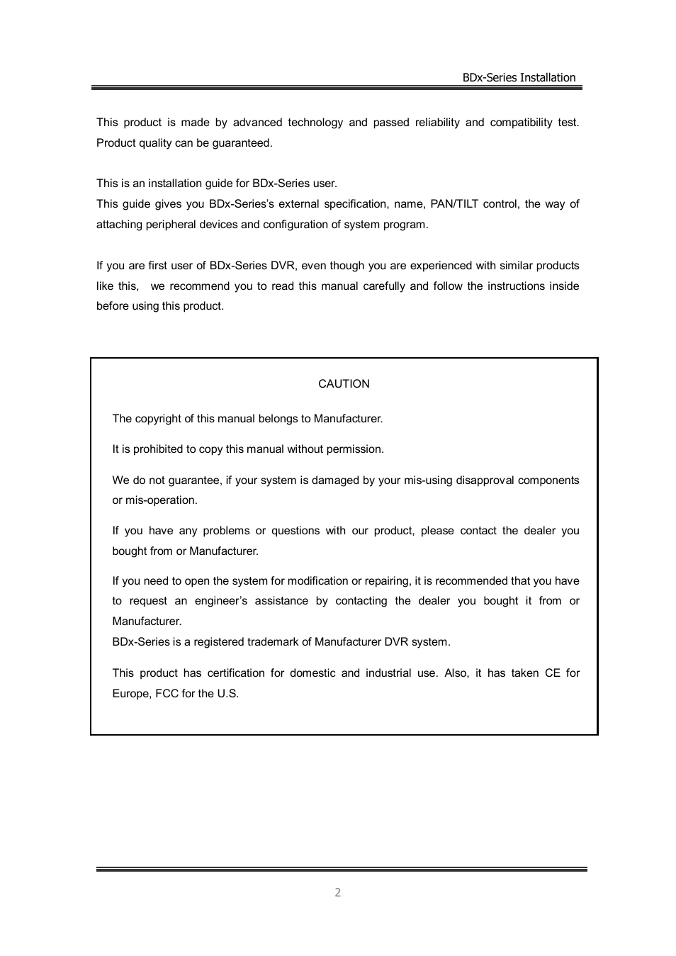CNB BDS4812 (discontinued) User Manual | Page 2 / 55