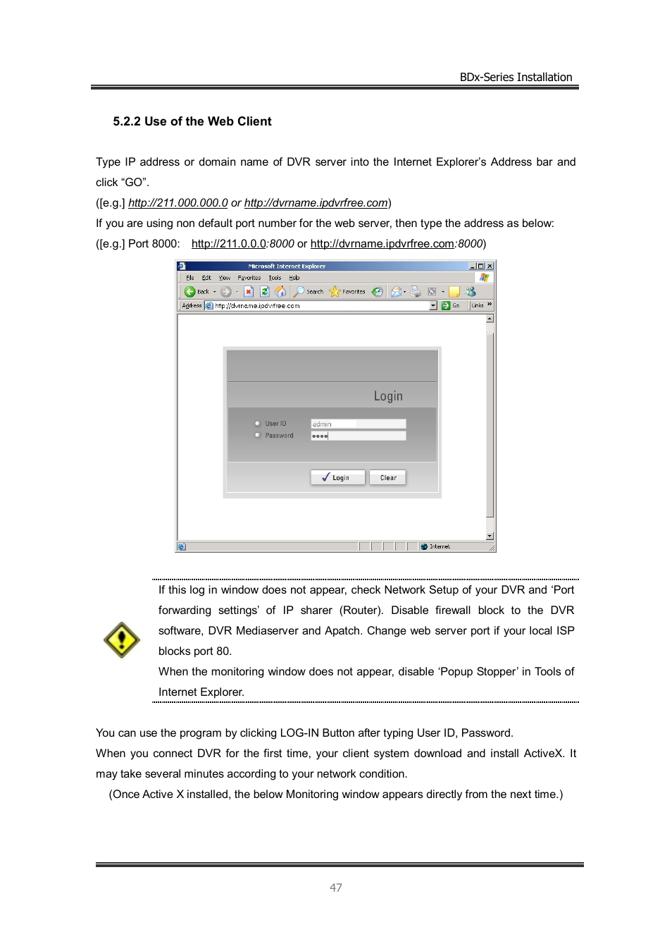 2 use of the web client | CNB BDS4812 (discontinued) User Manual | Page 47 / 55