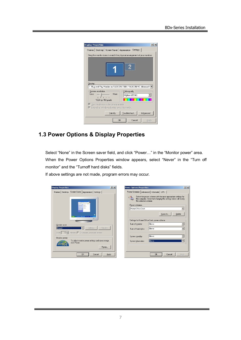 3 power options & display properties | CNB BDS4812 (discontinued) User Manual | Page 7 / 55
