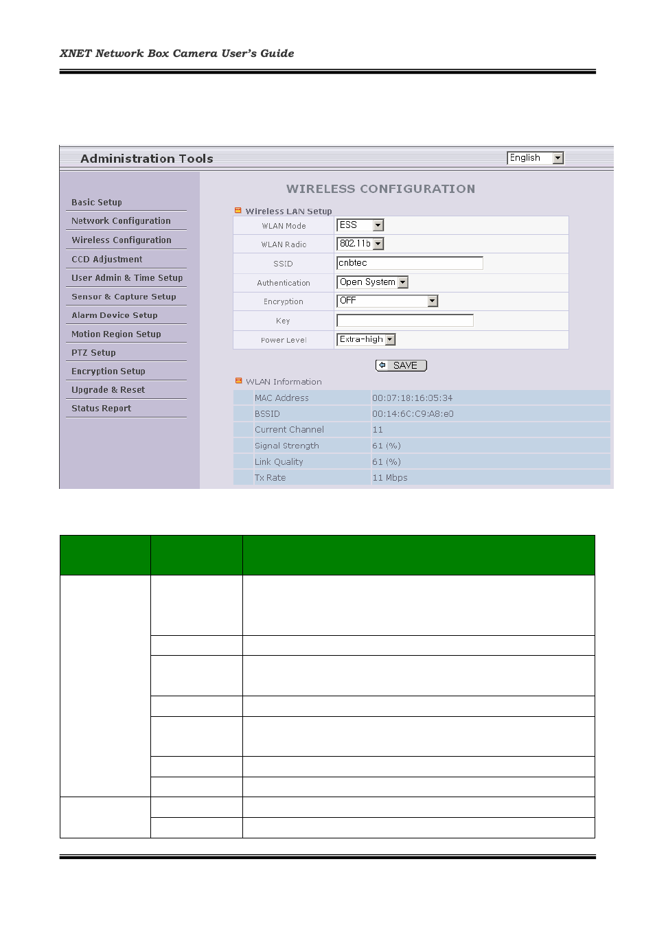 Wireless configuration (xnet-wireless only), Wireless configuration(xnet-wireless only) | CNB IG1810PF User Manual | Page 22 / 47