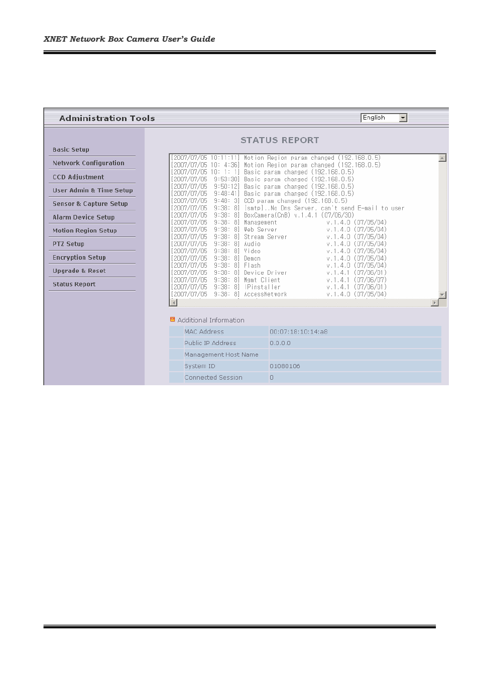 Status report | CNB IG1810PF User Manual | Page 40 / 47