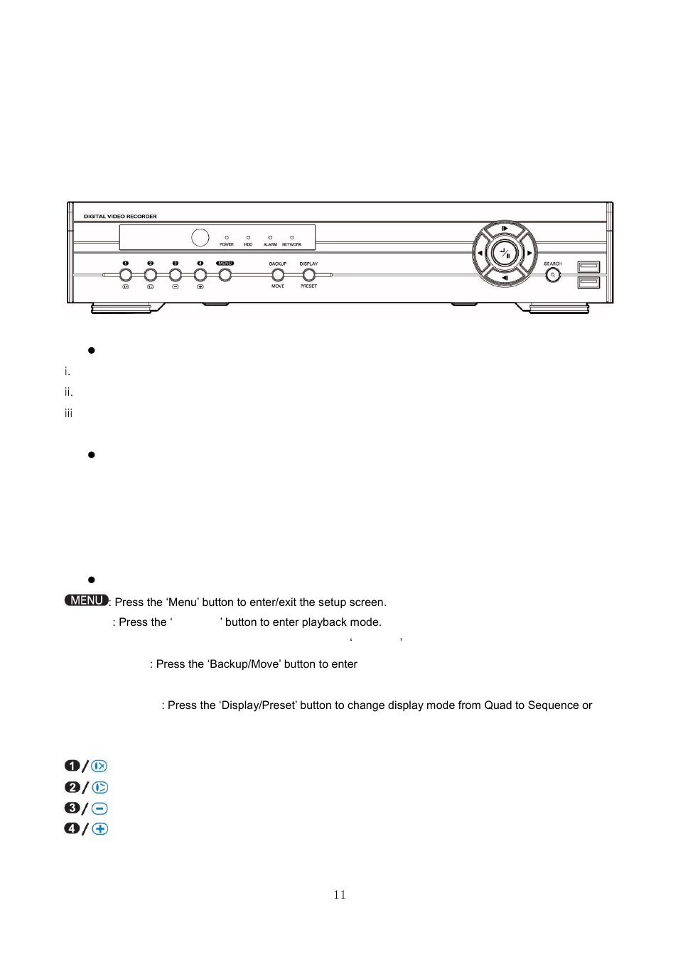 Basic operation, 1. front panel | CNB HDF1212 User Manual | Page 11 / 58