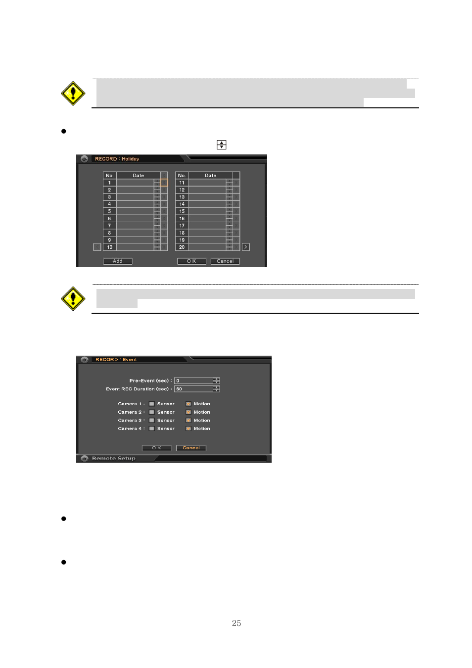 3-3. menu > record > event | CNB HDF1212 User Manual | Page 25 / 58