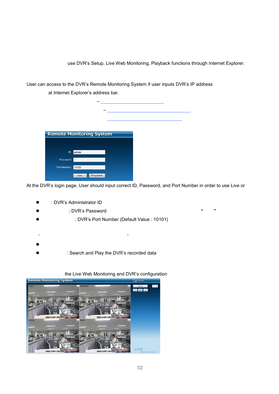 Web viewer, 1. login, 2. live | CNB HDF1212 User Manual | Page 32 / 58