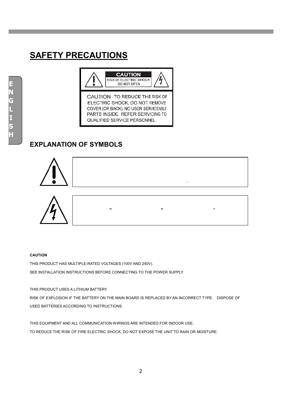 Safety precautions, Explanation of symbols | CNB SDF1212CD User Manual | Page 2 / 115