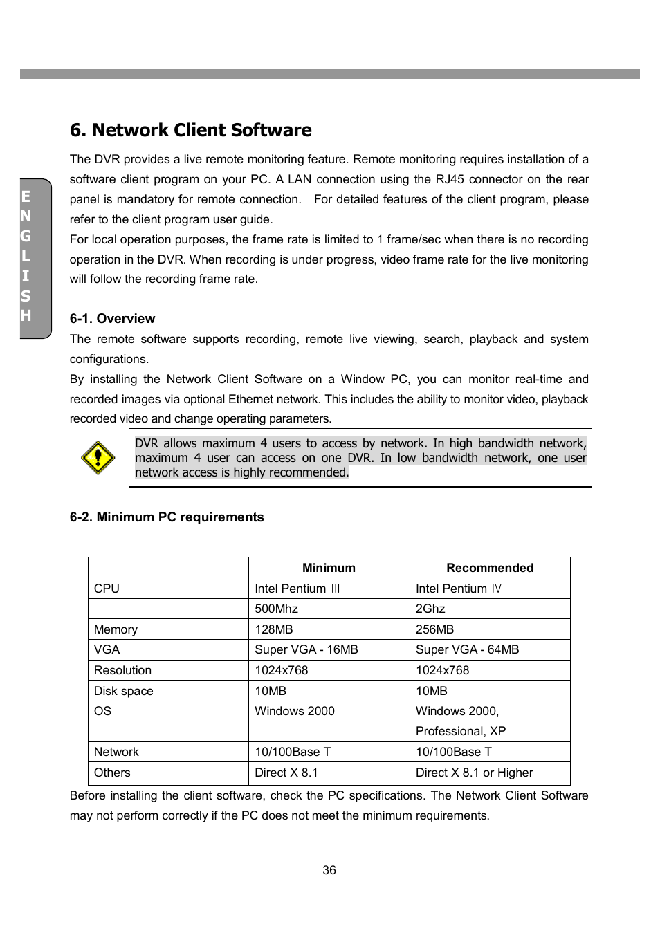Network client software | CNB SDF1212CD User Manual | Page 36 / 115