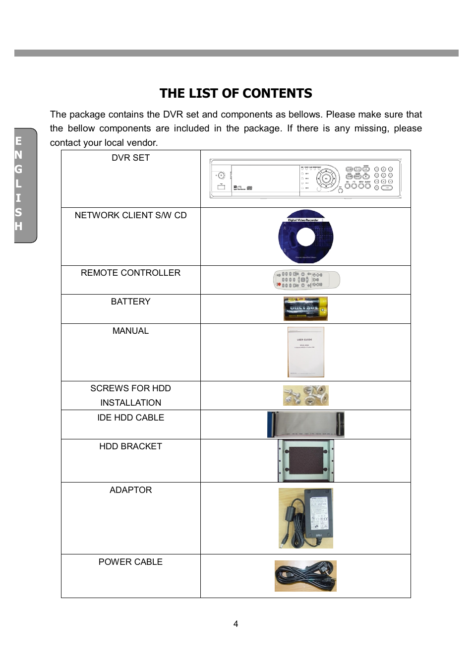 The list of contents | CNB SDF1212CD User Manual | Page 4 / 115