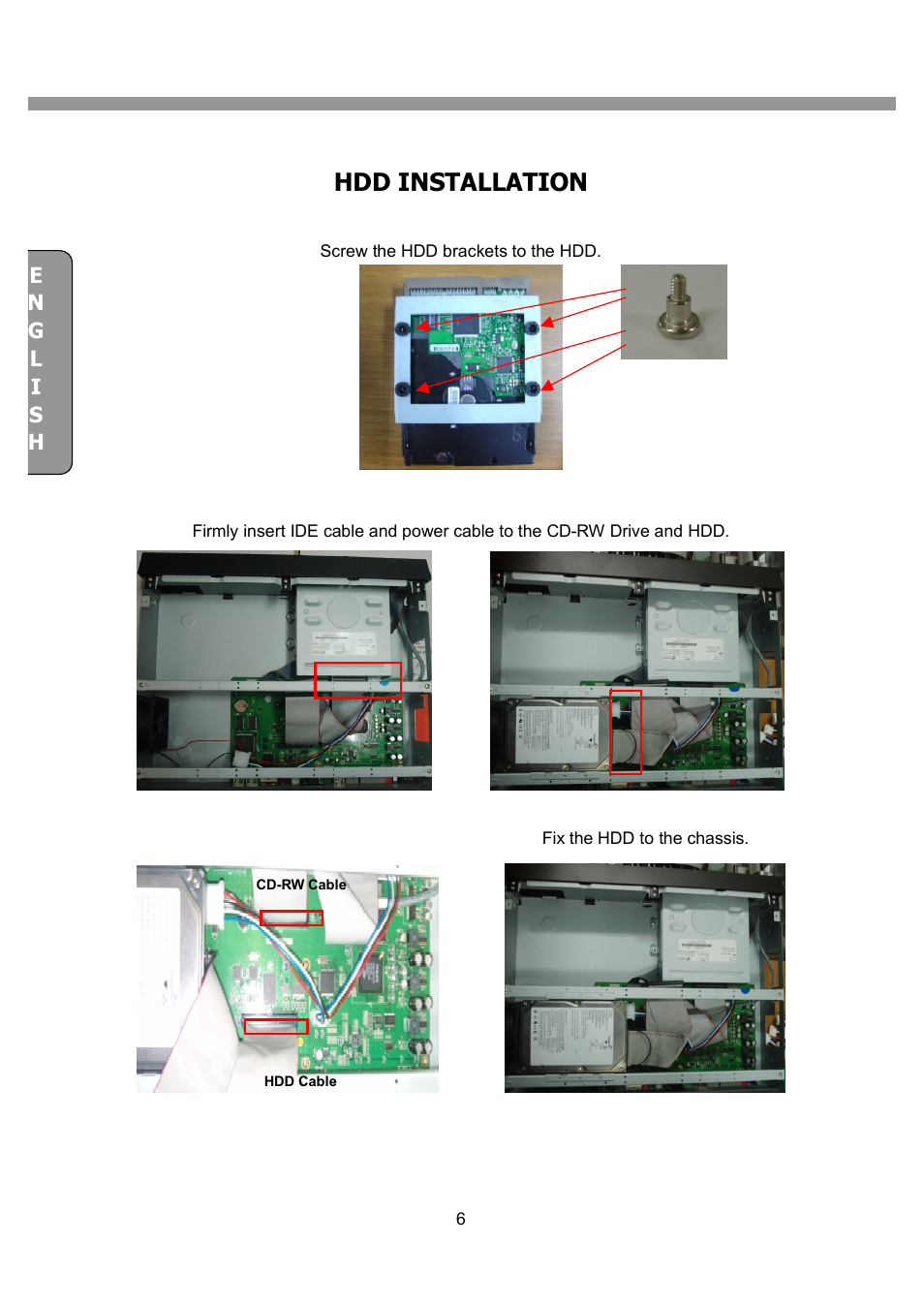 Hdd installation | CNB SDF1212CD User Manual | Page 6 / 115