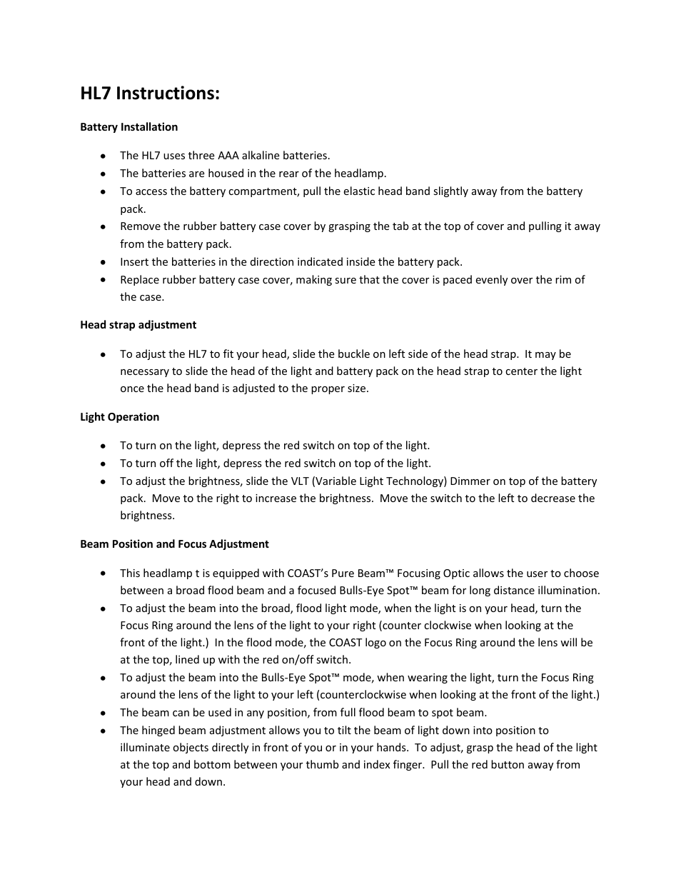 Coast HL7 User Manual | 2 pages