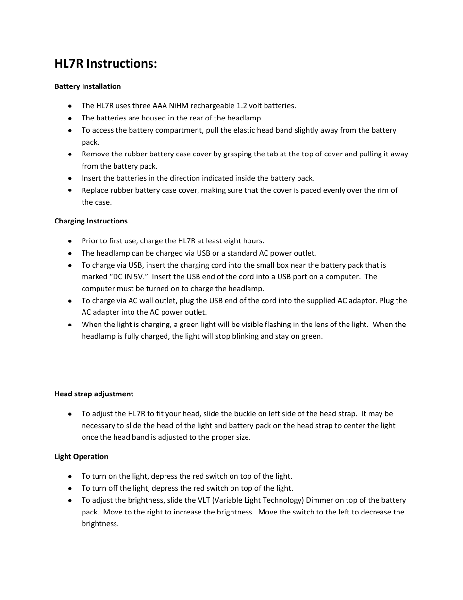 Coast HL7R Rechargeable User Manual | 2 pages