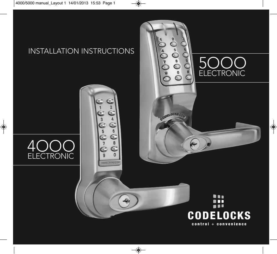 Codelocks Hotel GuestLock 4000 Mortice Lock User Manual | 12 pages