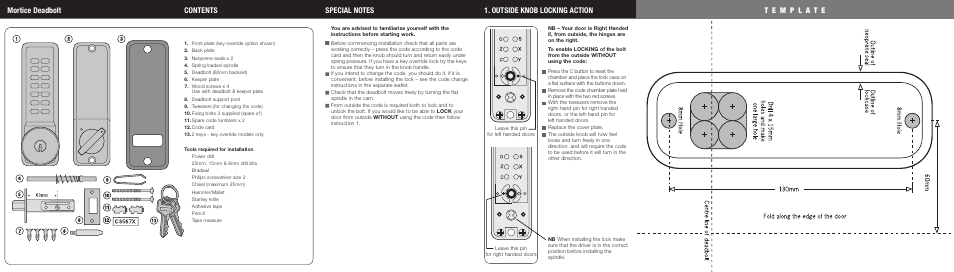 Codelocks CL290 Mortice Latch Back to Back User Manual | Page 2 / 2