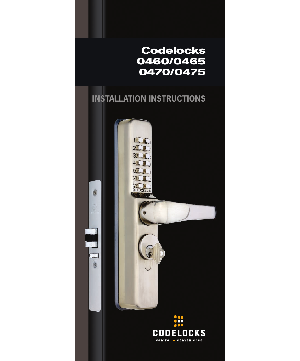 Codelocks CL475 Narrow Stile, Euro Cylinder User Manual | 5 pages