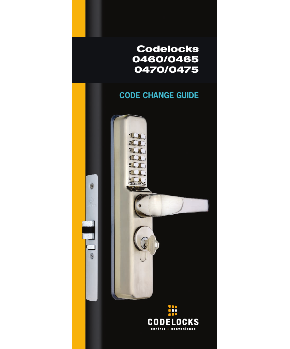 Codelocks CL475 Narrow Stile, Euro Cylinder User Manual | 3 pages