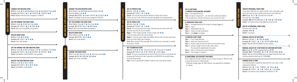 Codelocks KL1000 KitLock NetCode Locker Lock User Manual | Page 2 / 2