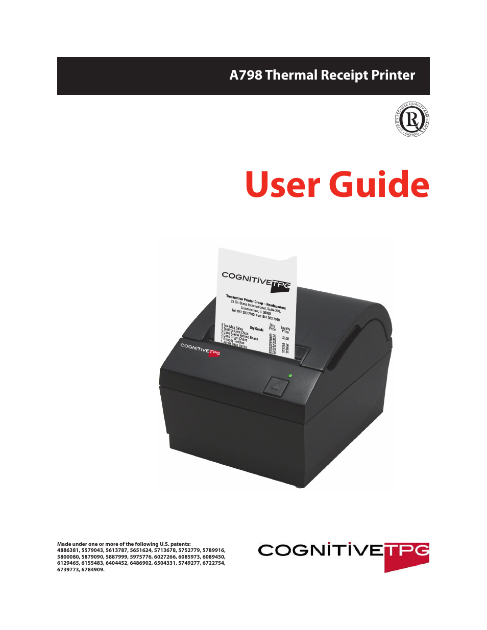 CognitiveTPG A798 User Manual | 32 pages