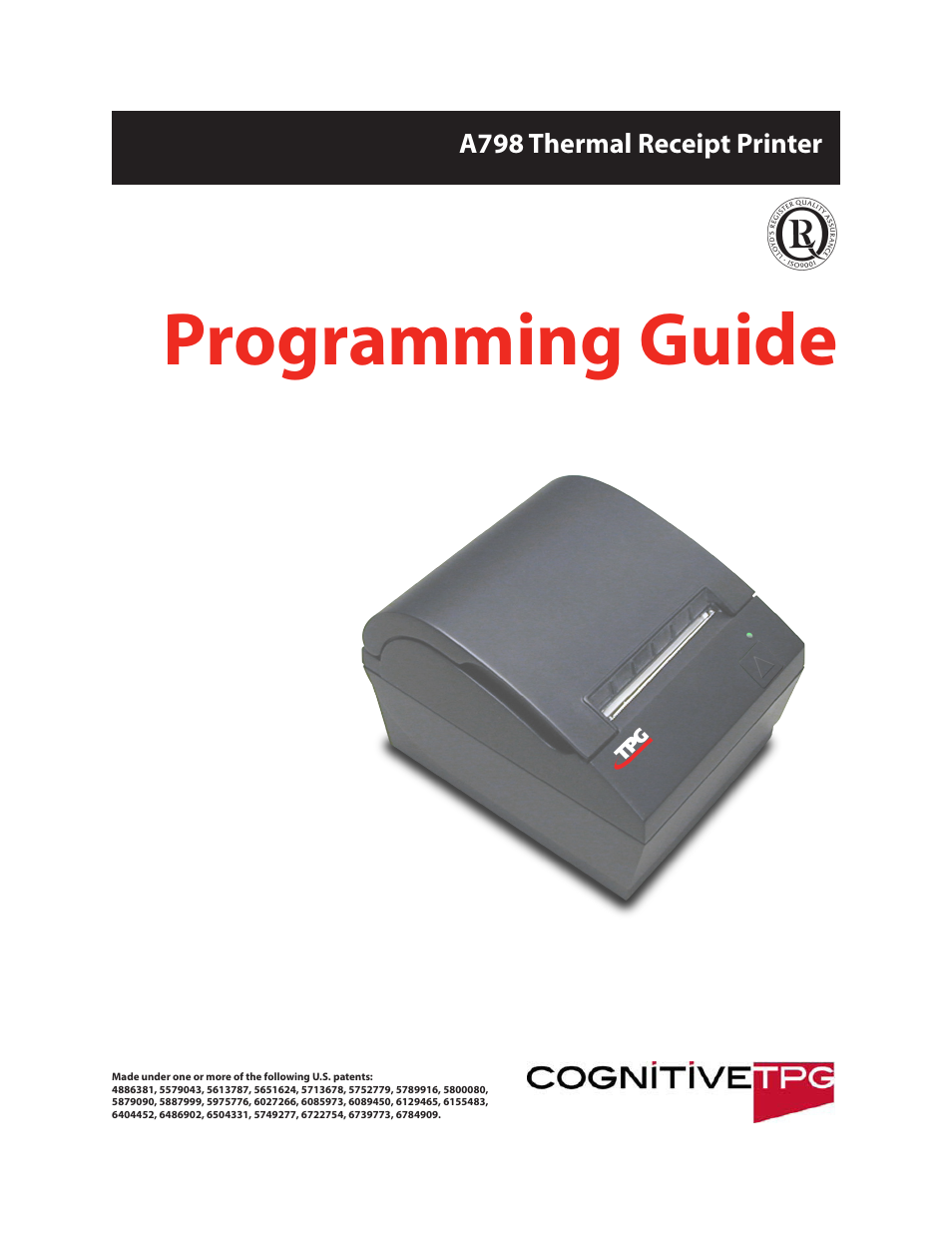 CognitiveTPG A798 User Manual | 121 pages