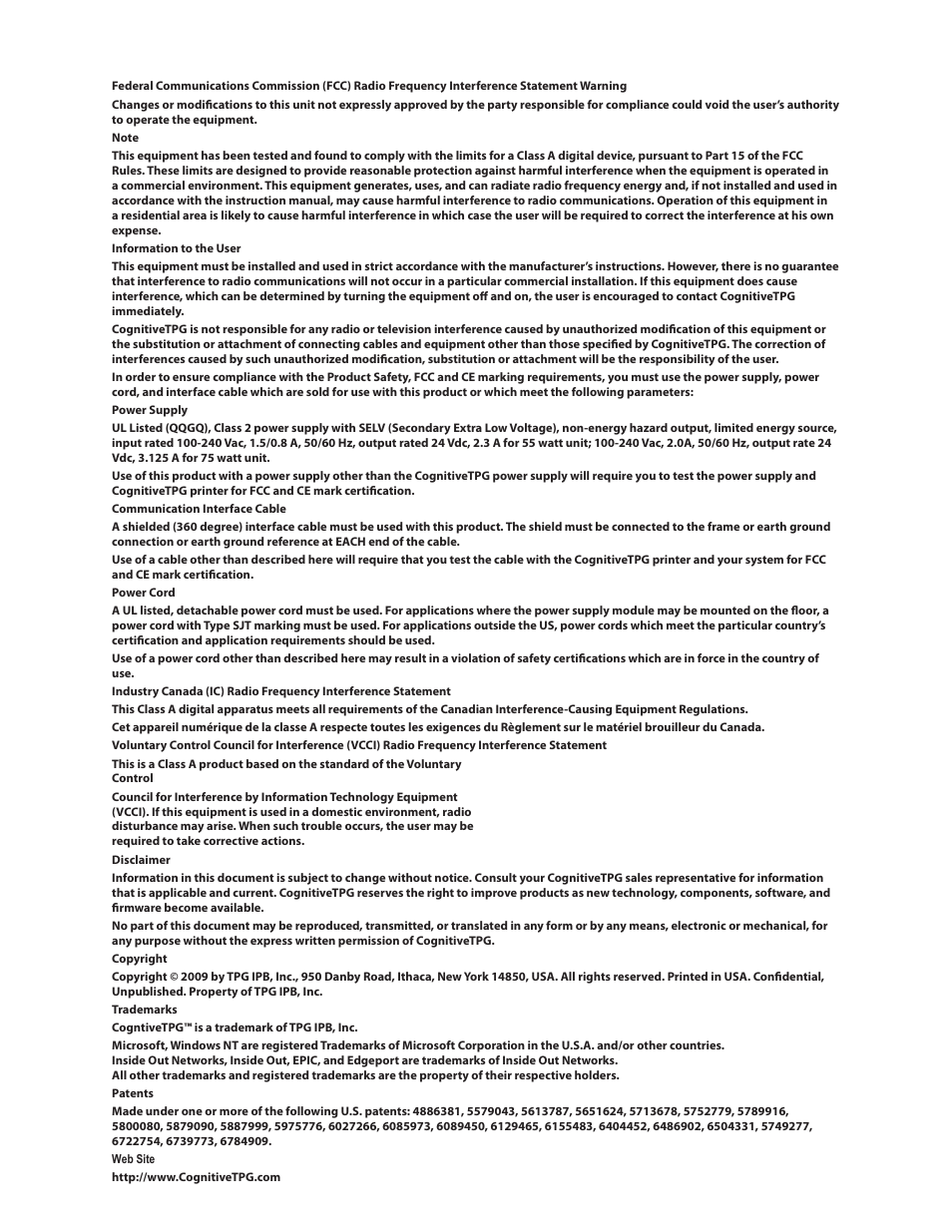 CognitiveTPG A798 User Manual | Page 2 / 121
