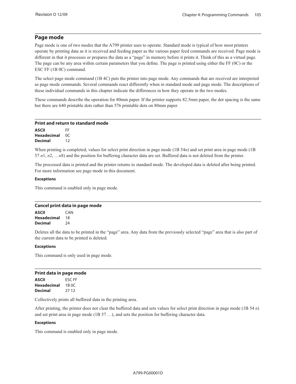 Page mode | CognitiveTPG A799 User Manual | Page 105 / 142
