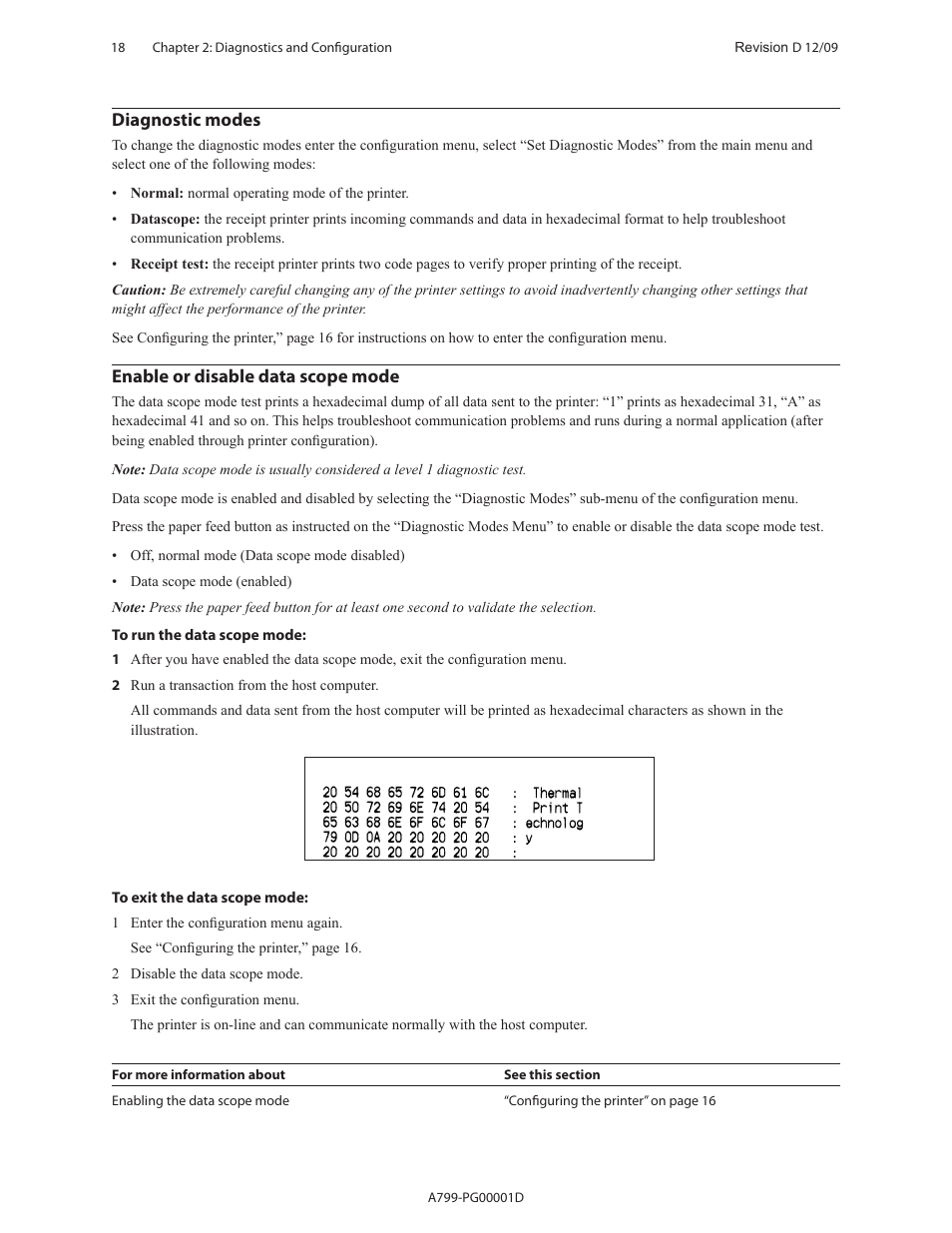 Diagnostic modes, Enable or disable data scope mode | CognitiveTPG A799 User Manual | Page 18 / 142