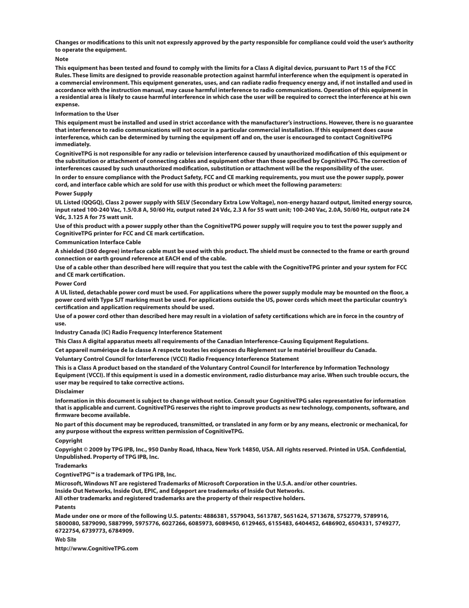 CognitiveTPG A799 User Manual | Page 2 / 142