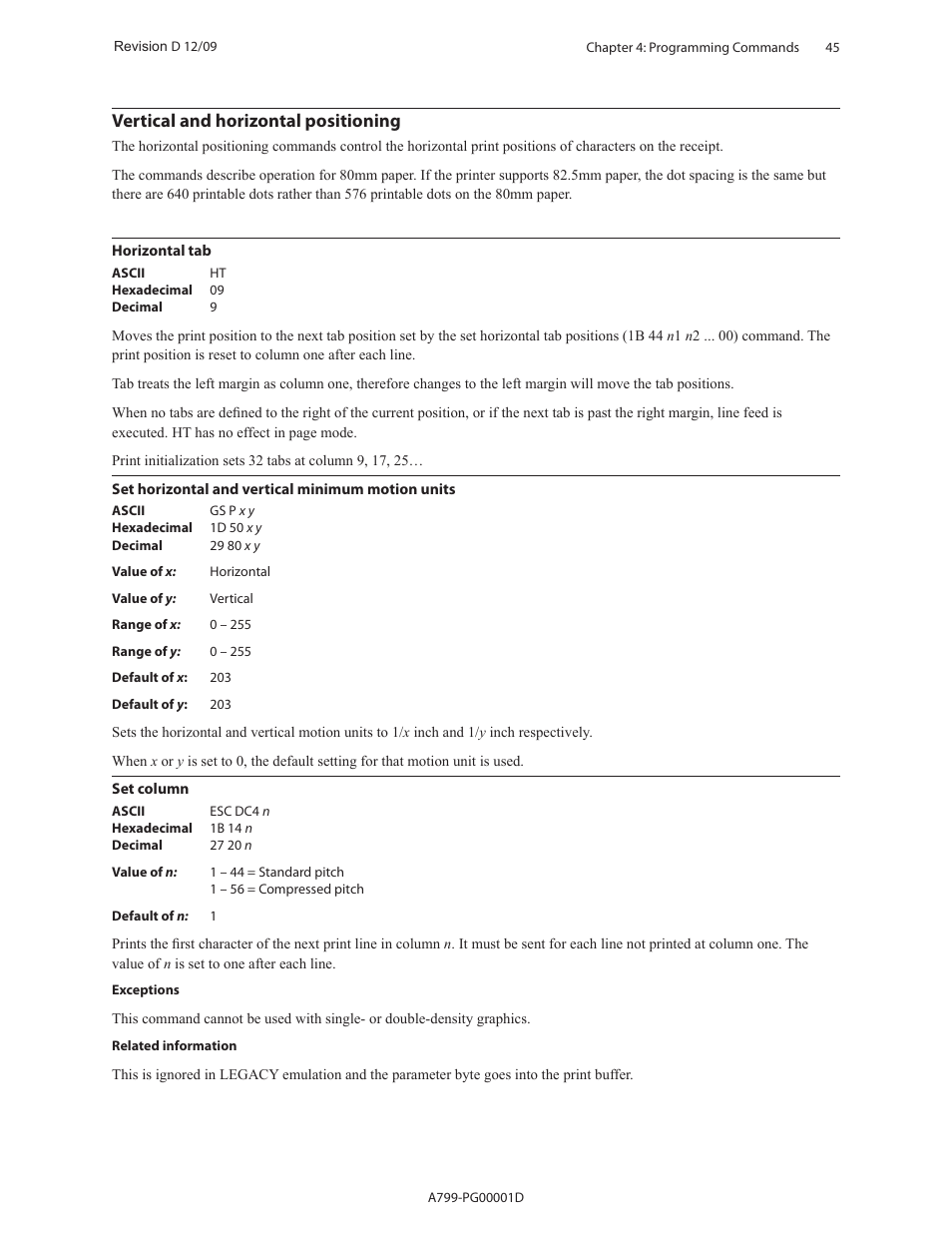 Vertical and horizontal positioning | CognitiveTPG A799 User Manual | Page 45 / 142