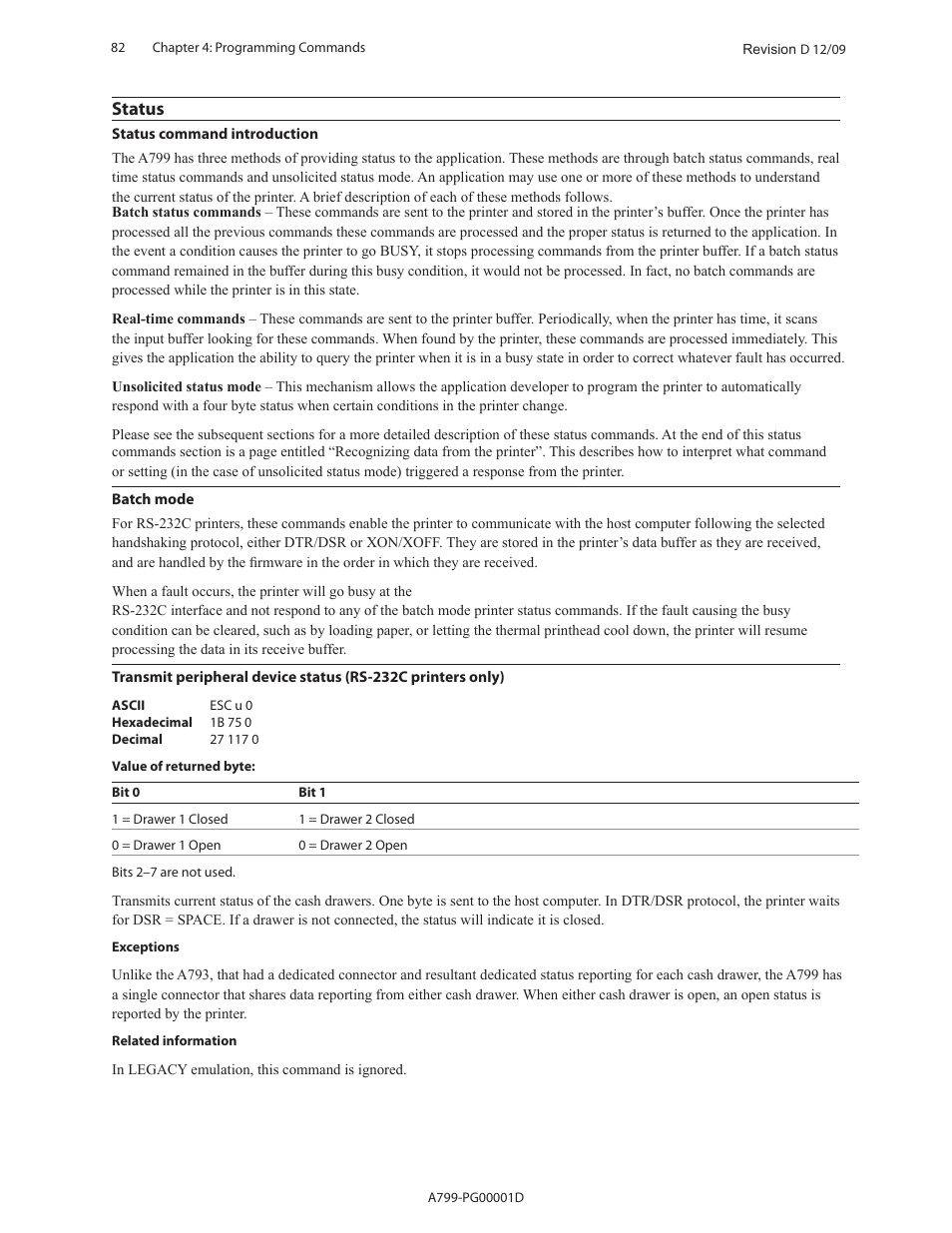 Status | CognitiveTPG A799 User Manual | Page 82 / 142