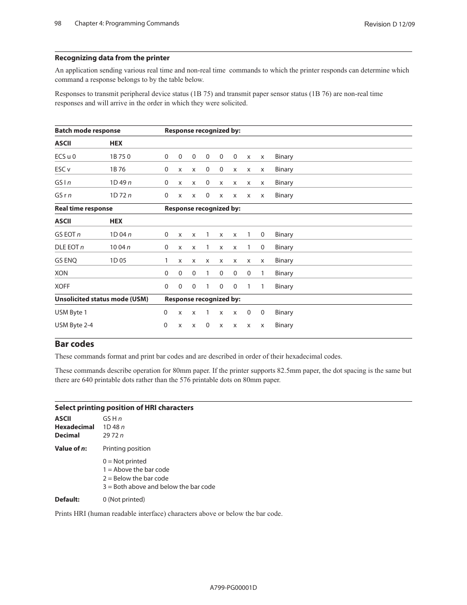 Bar codes | CognitiveTPG A799 User Manual | Page 98 / 142