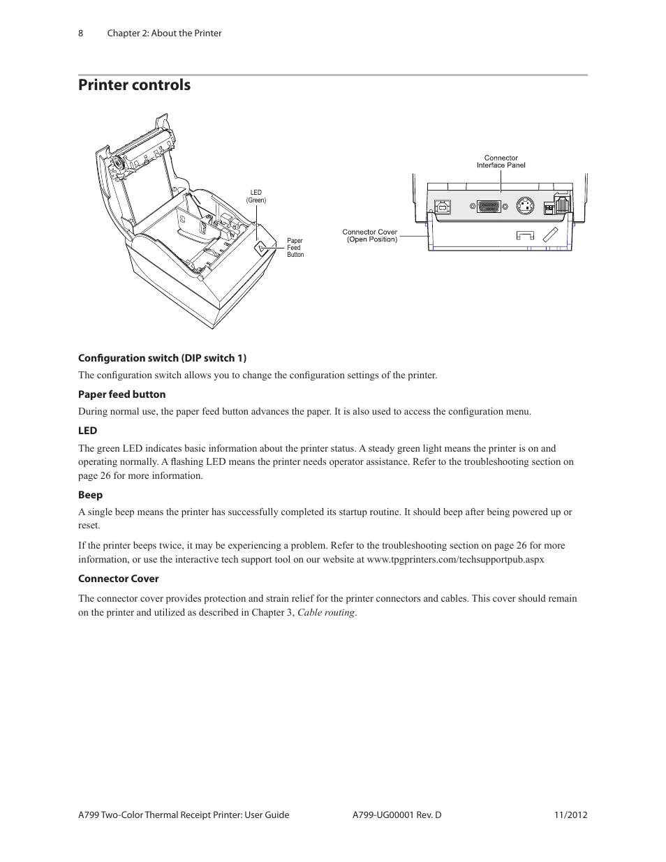 Printer controls | CognitiveTPG A799 User Manual | Page 8 / 36