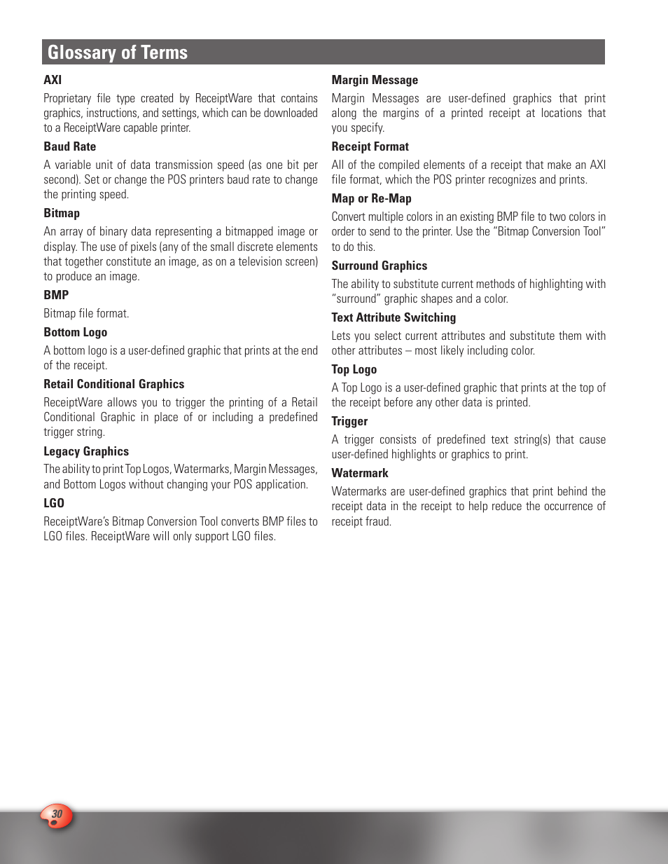 Glossary of terms | CognitiveTPG A776 User Manual | Page 30 / 32