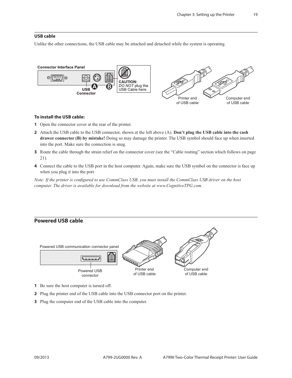 Usb cable powered usb cable, Powered usb cable | CognitiveTPG A799II User Manual | Page 19 / 36