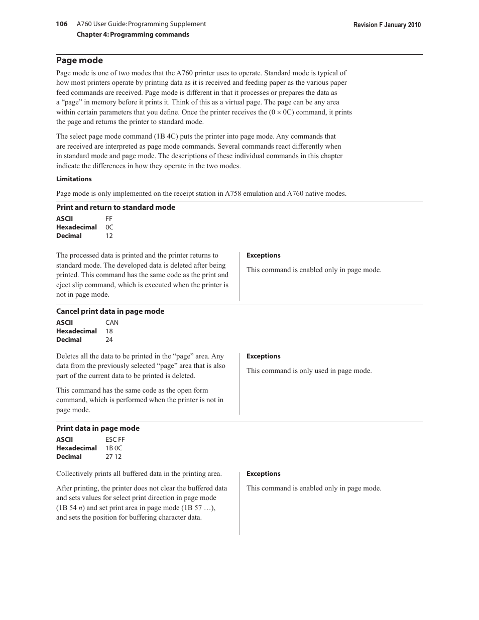 Page mode | CognitiveTPG A760 User Manual | Page 106 / 154