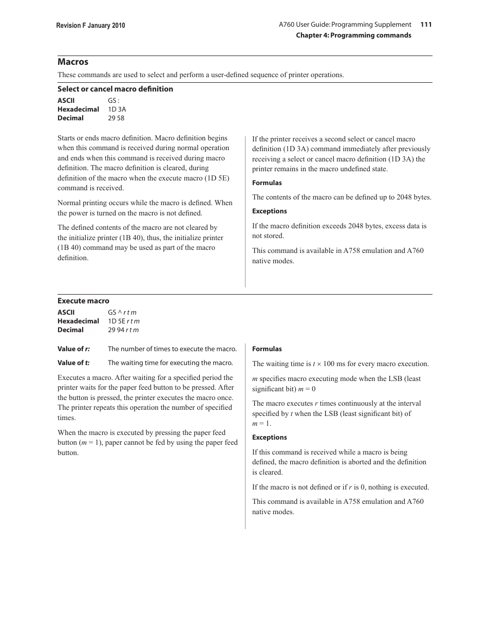 Macros | CognitiveTPG A760 User Manual | Page 111 / 154