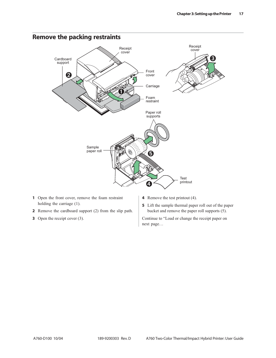 Remove the packing restraints | CognitiveTPG A760 User Manual | Page 17 / 64