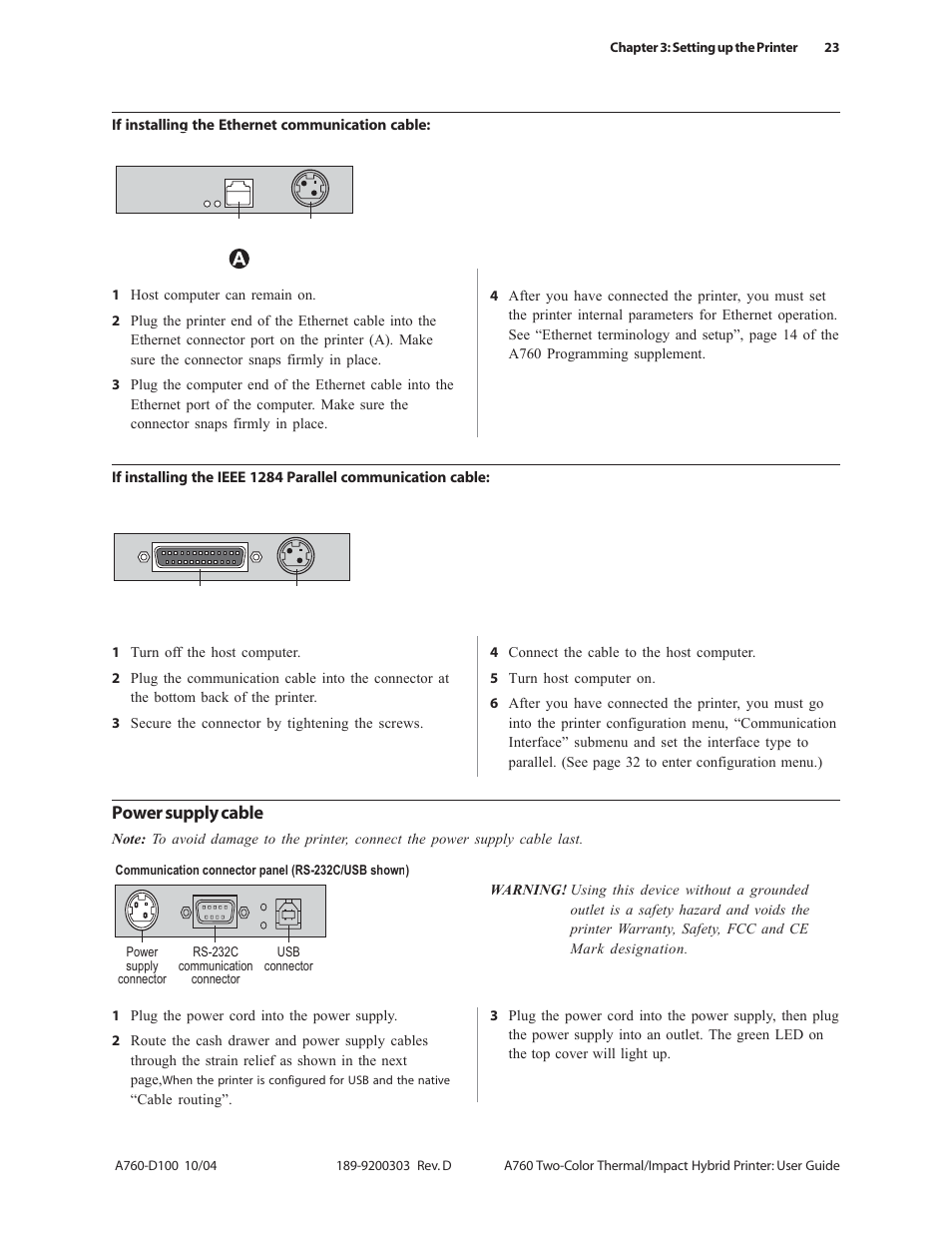 Power supply cable | CognitiveTPG A760 User Manual | Page 23 / 64