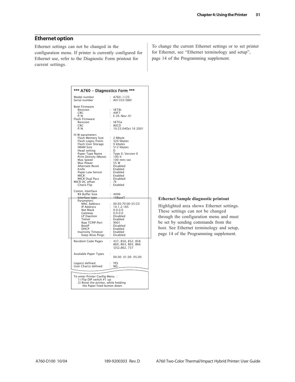 Ethernet option | CognitiveTPG A760 User Manual | Page 31 / 64