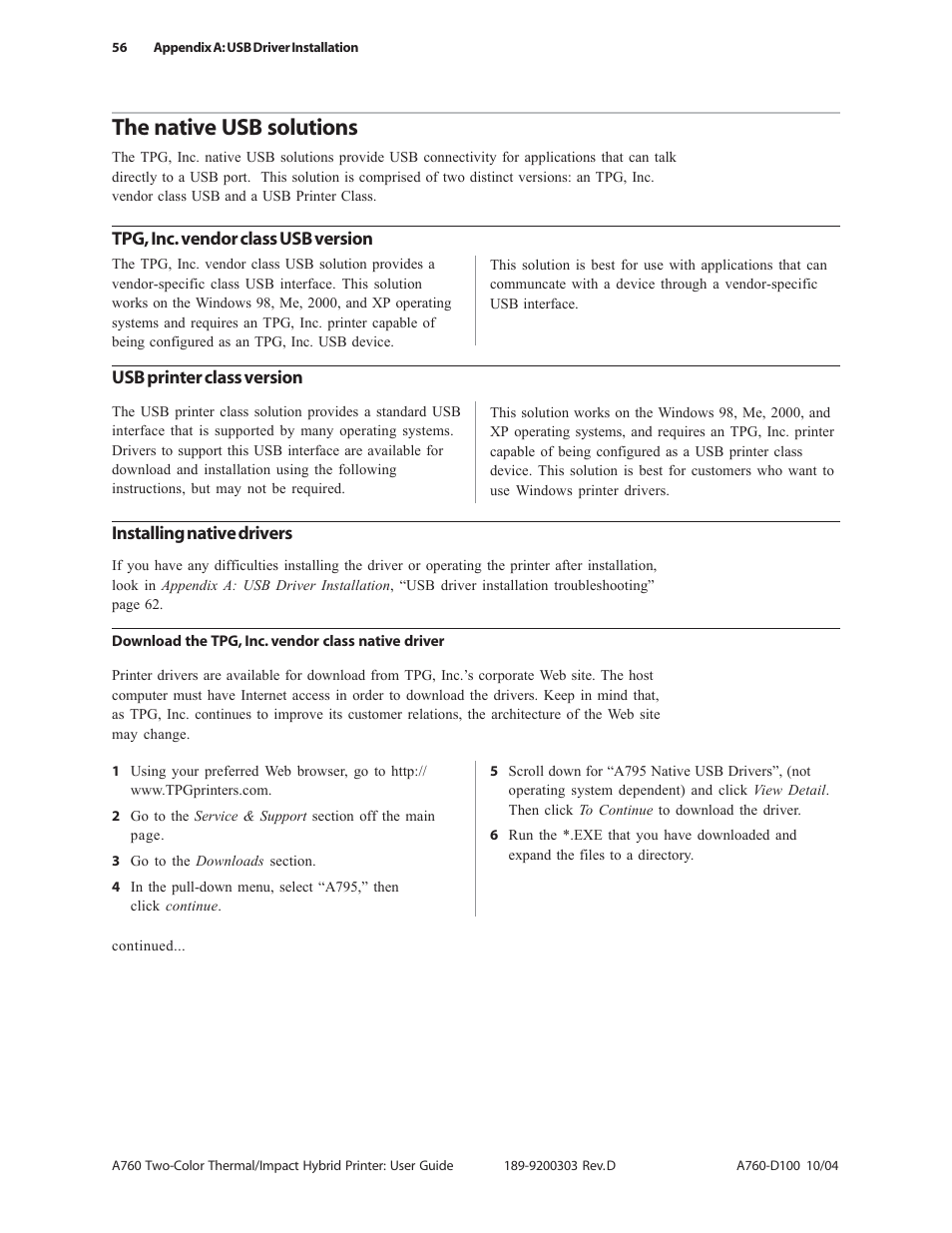 The native usb solutions | CognitiveTPG A760 User Manual | Page 56 / 64