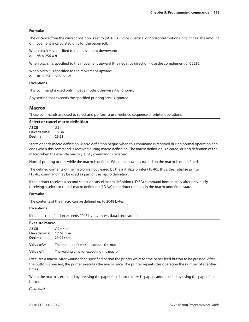 Macros | CognitiveTPG B780 User Manual | Page 125 / 192
