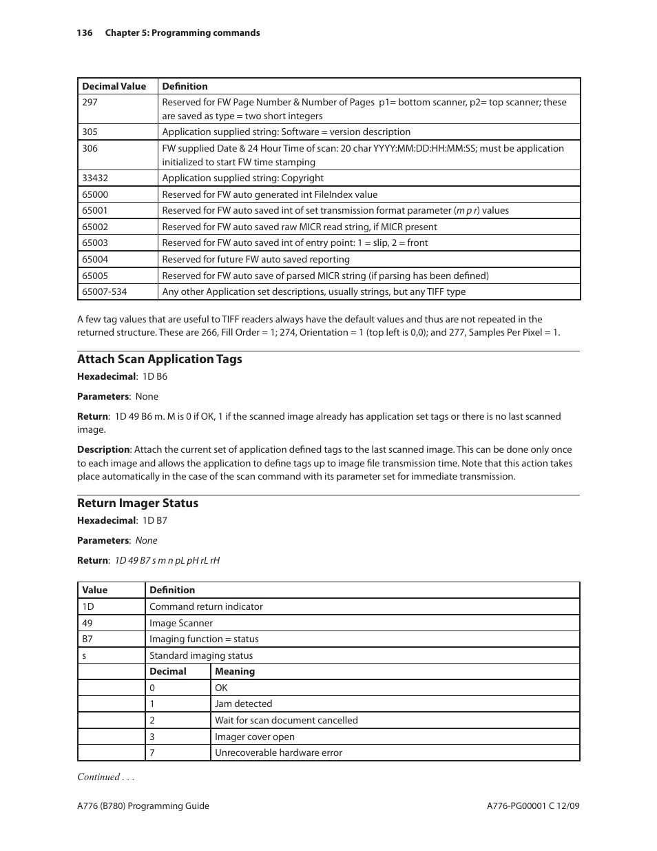 Attach scan application tags, Return imager status | CognitiveTPG B780 User Manual | Page 148 / 192