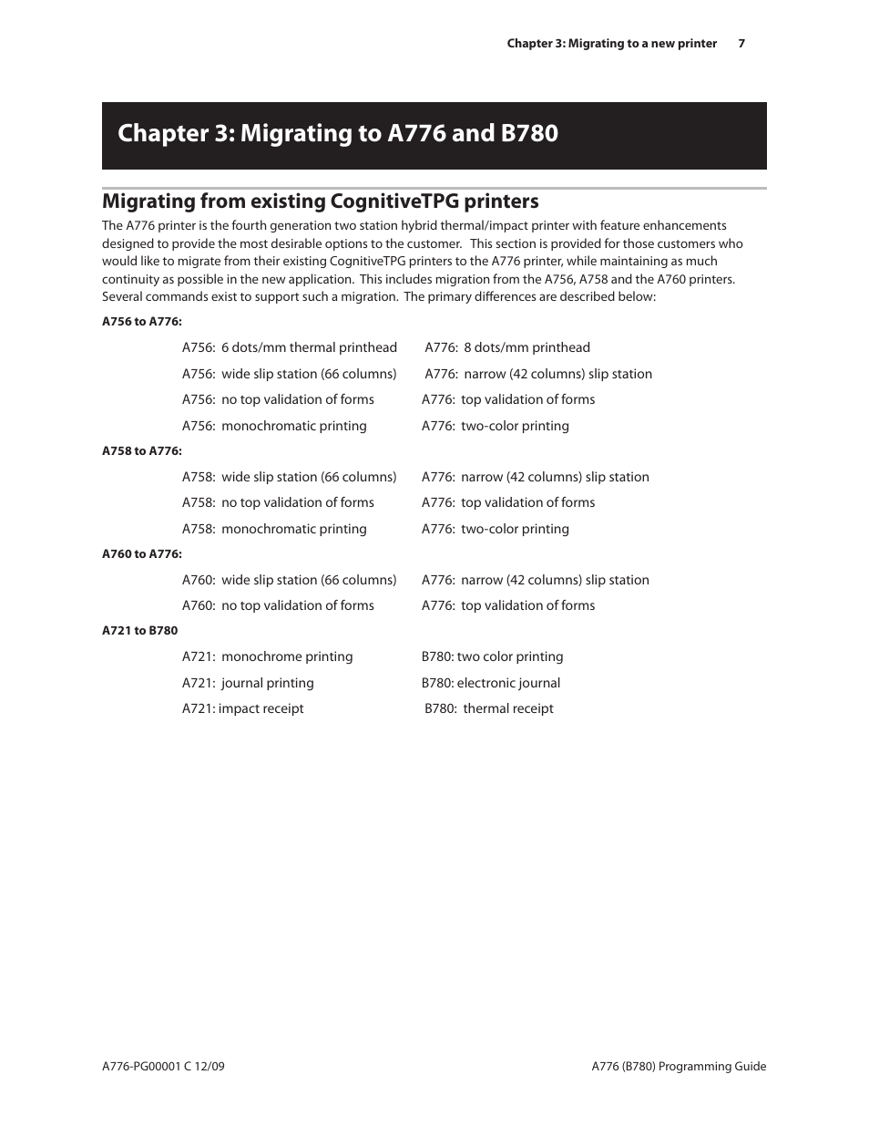Migrating from existing cognitivetpg printers | CognitiveTPG B780 User Manual | Page 19 / 192