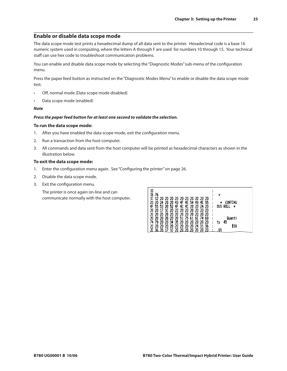 Enable or disable data scope mode | CognitiveTPG B780 User Manual | Page 30 / 52