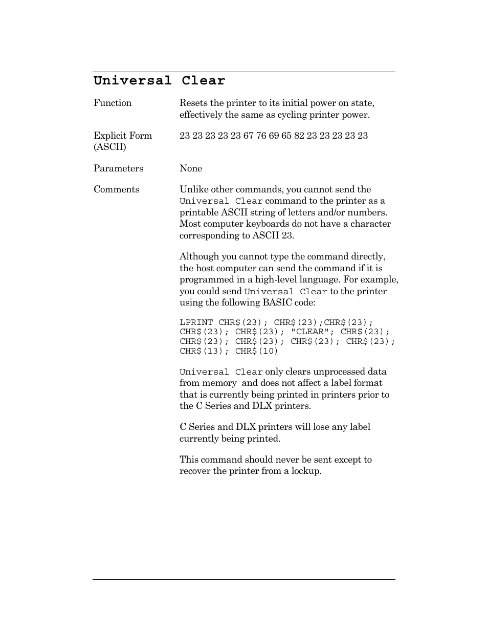 Universal clear | CognitiveTPG DLXi User Manual | Page 124 / 326