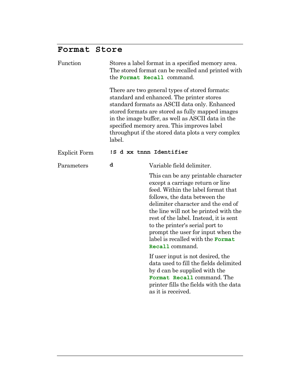 Format store | CognitiveTPG DLXi User Manual | Page 144 / 326