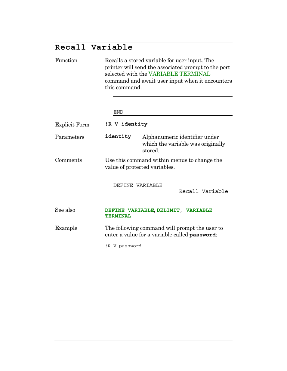 Recall variable | CognitiveTPG DLXi User Manual | Page 154 / 326