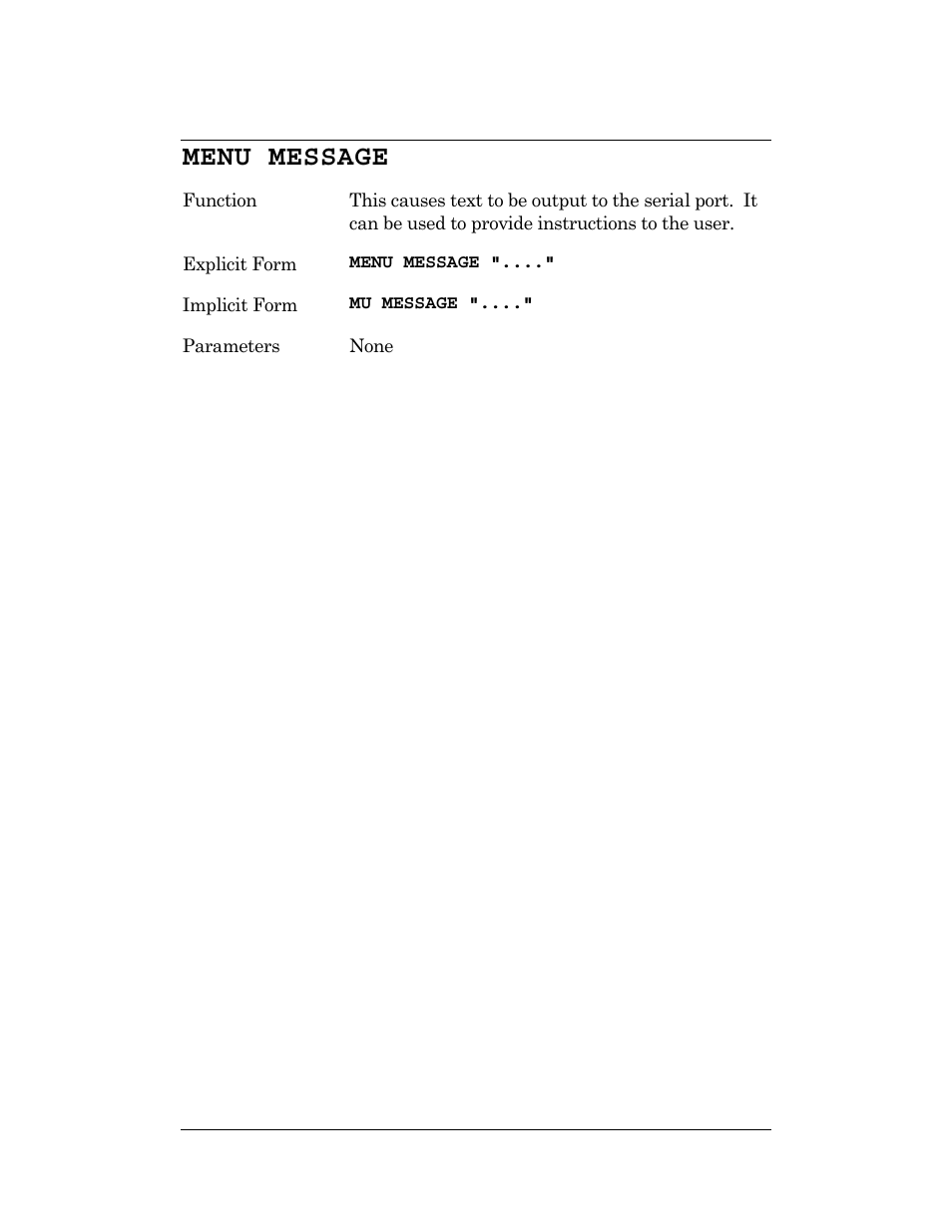 Menu message | CognitiveTPG DLXi User Manual | Page 166 / 326