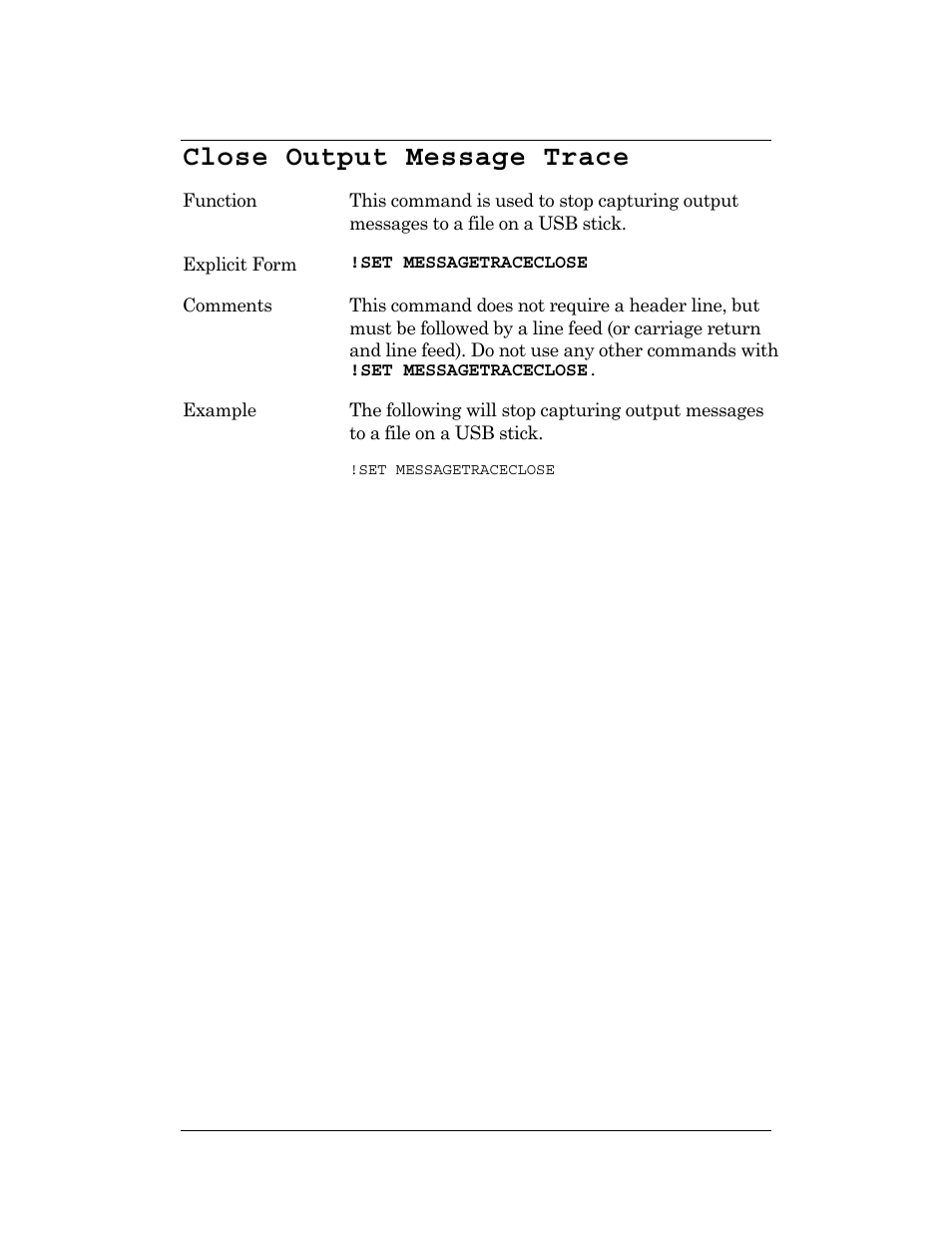Close output message trace | CognitiveTPG DLXi User Manual | Page 173 / 326