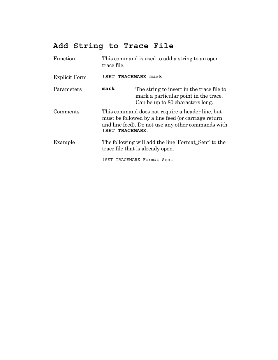Add string to trace file | CognitiveTPG DLXi User Manual | Page 176 / 326