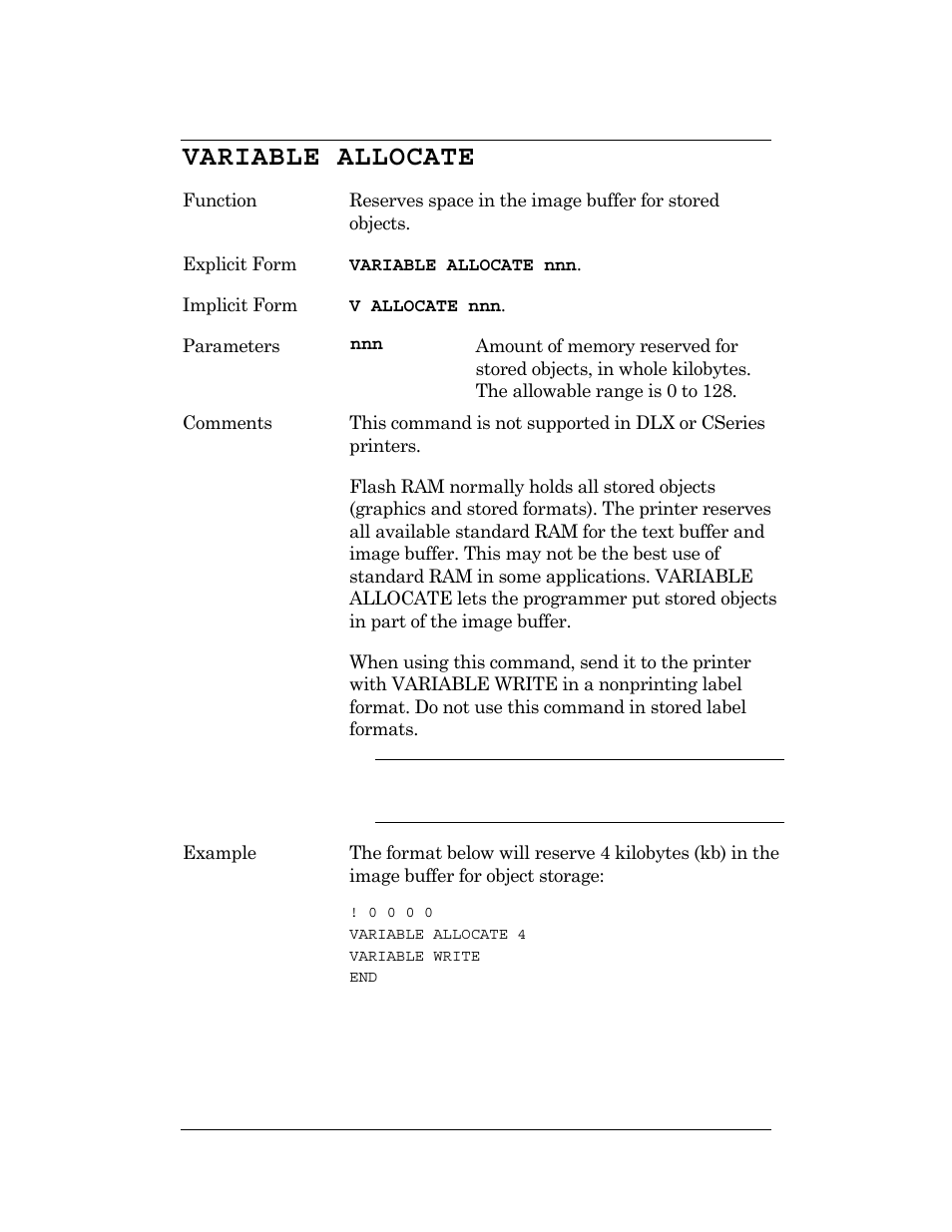 Variable allocate, Variable, Allocate | CognitiveTPG DLXi User Manual | Page 181 / 326
