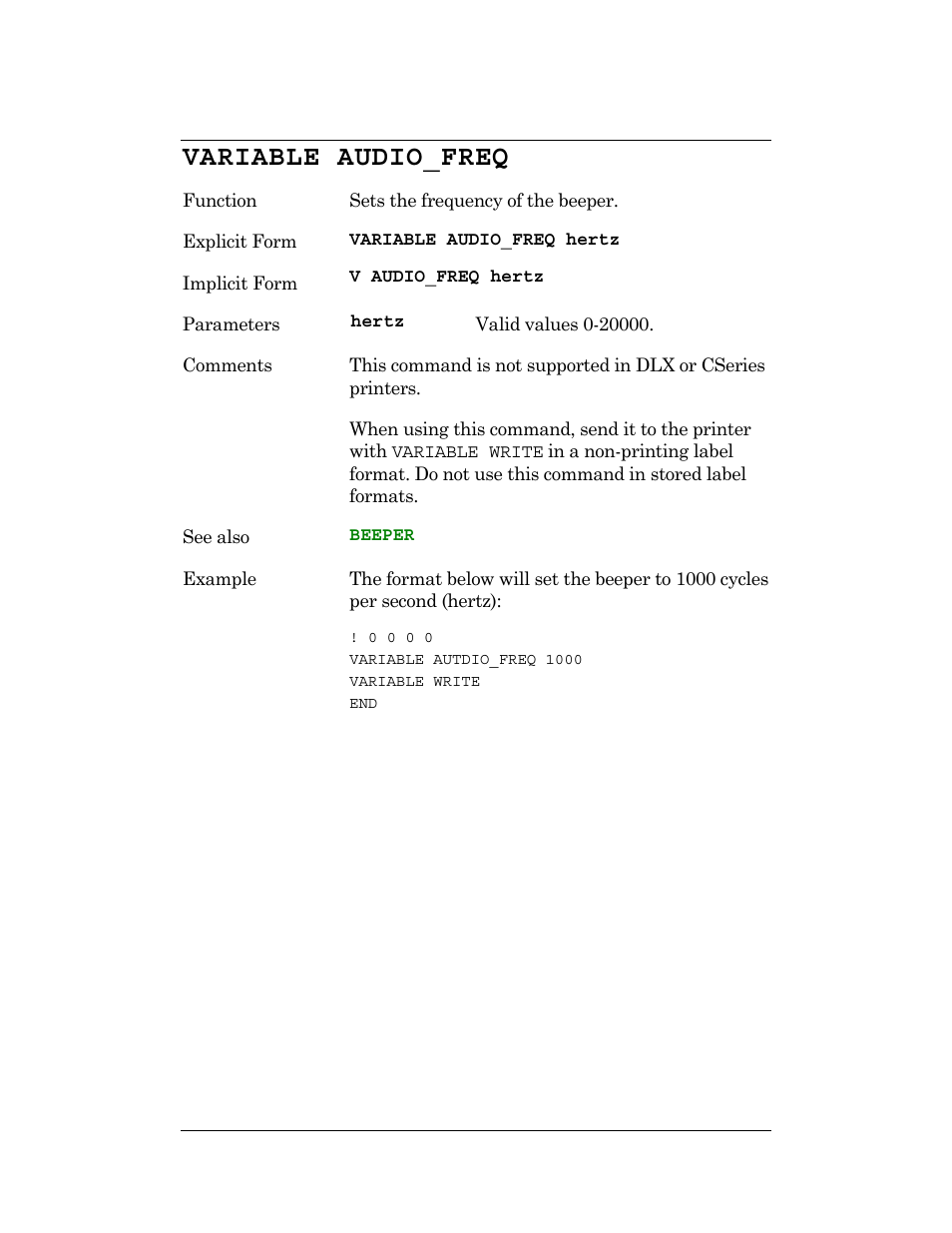 Variable audio_freq | CognitiveTPG DLXi User Manual | Page 182 / 326